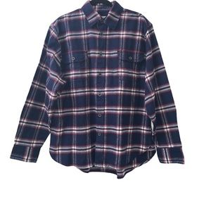 Jachs men’s navy, red flannel cotton plaid shirt